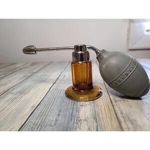 Vintage 1930's DeVilbiss Atomizer #14 Amber Glass Perfume